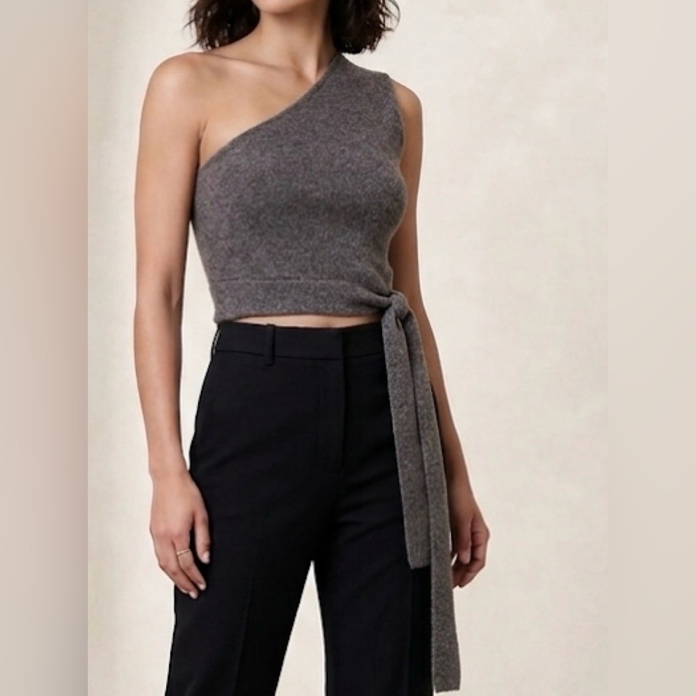 Zara Taupe Women’s Asymmetry Neckline Top Size S